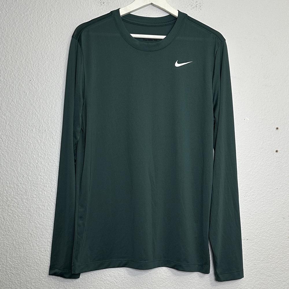 Nike Tee Dri Fit Green Lightweight Long Sleeve Activewear‎ Men’s Large Shirt